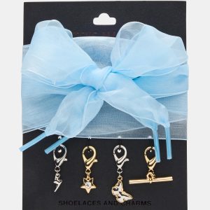 SHOE LACES AND CHARMS BLUE