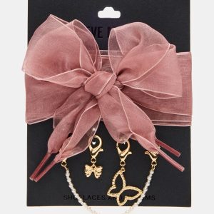 SHOE LACES AND CHARMS PINK