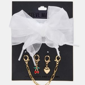 SHOE LACES AND CHARMS WHITE