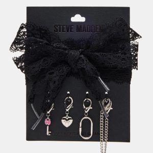 SHOE LACES AND CHARMS LACE BLACK