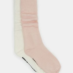2 PACK SLOUCHY CREW SOCKS BLUSH MULTI