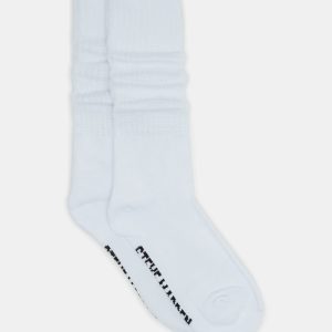 2 PACK SLOUCHY CREW SOCKS WHITE