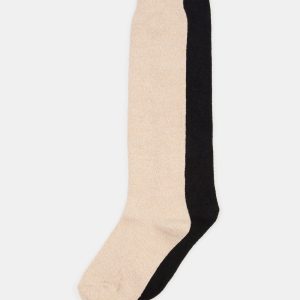 KNEE HIGH SOCKS BLACK/TAN