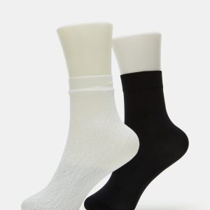 2 PACK LACE ANKLET SOCKS WHITE