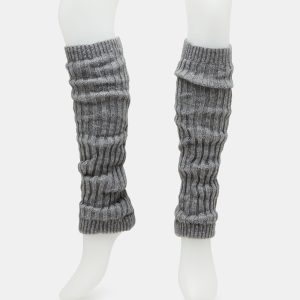 RIBBED LEG WARMERS GREY