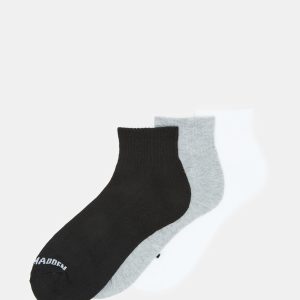 SPORT CUSHION QUARTER SOCKS BLACK/WHITE
