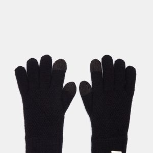 TOUCHSCREEN RIBBED GLOVES BLACK