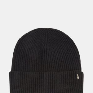 CLASSIC RIBBED KNIT BEANIE BLACK