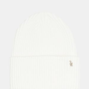DOUBLE LAYER RIBBED KNIT BEANIE IVORY