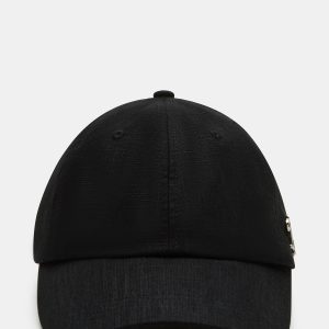 LINEN BASEBALL CAP BLACK