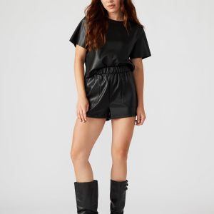 FAUX THE RECORD SHORT BLACK