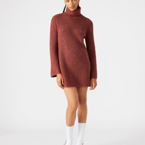 ABBIE SWEATER DRESS RUST